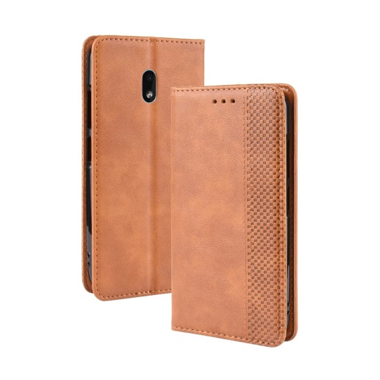 Nokia 2.2 dėklas knygutė Retro, rudas