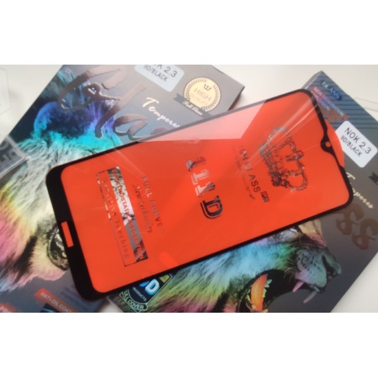 Nokia 2.3 pilnas apsauginis ekrano stiklas 5D, juodas