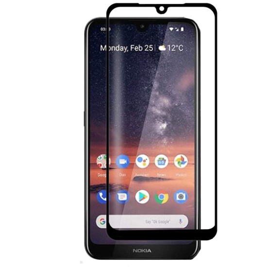 Nokia 4.2 pilnas apsauginis ekrano stiklas 5D, juodas