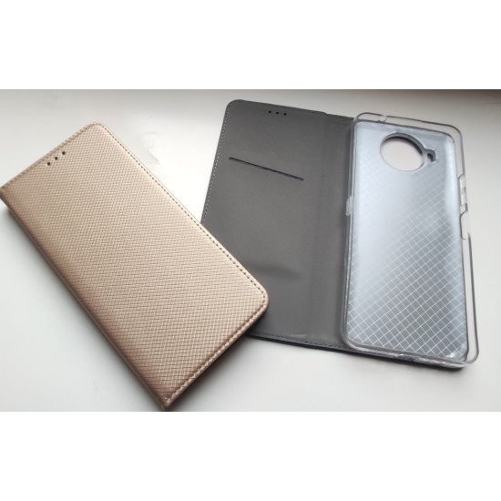 Nokia 8.3 5G dėklas knygutė Magnet Book, auksinis