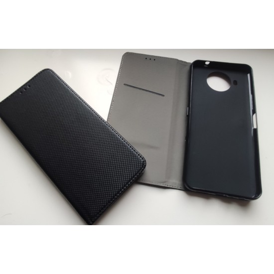 Nokia 8.3 5G dėklas knygutė Magnet Book, juodas