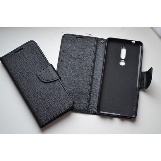 Nokia 5.1 / Nokia 5 2018 dėklas knygutė Fancy, black