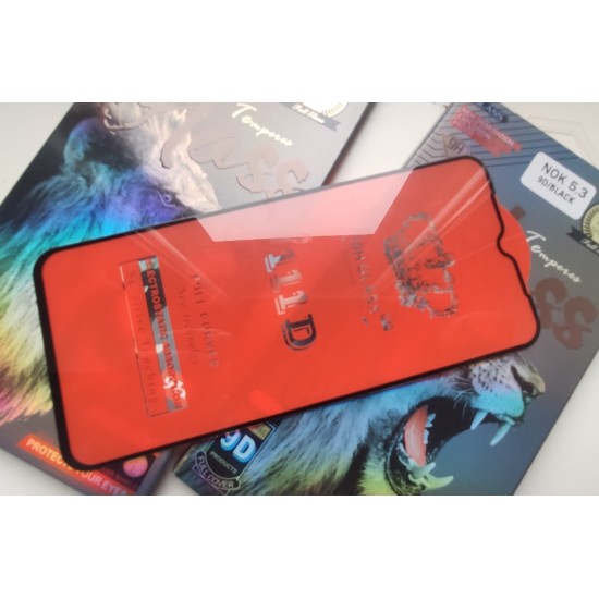 Nokia 5.3 pilnas apsauginis ekrano stiklas 5D, juodas