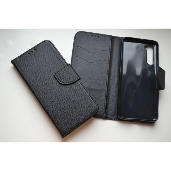 OnePlus Nord dėklas knygutė Fancy, juodas