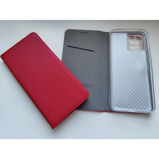 Realme 8 / 8 Pro dėklas knygutė, raudonas