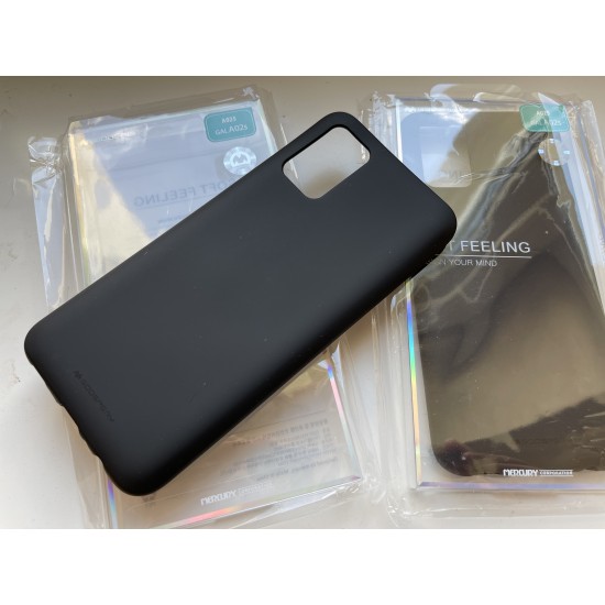 Samsung Galaxy A02s silikoninis dėklas Goospery Soft, juodas