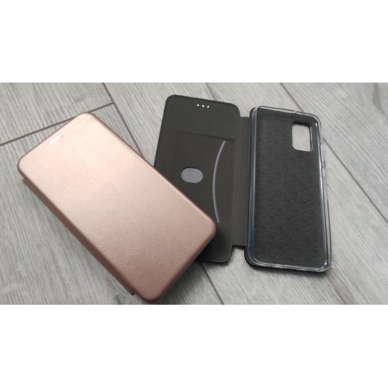 Samsung Galaxy A03s dėklas knygutė Elegance, rausvai auksinis