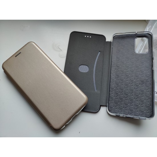 Samsung Galaxy A03s dėklas knygutė Elegance, auksinis