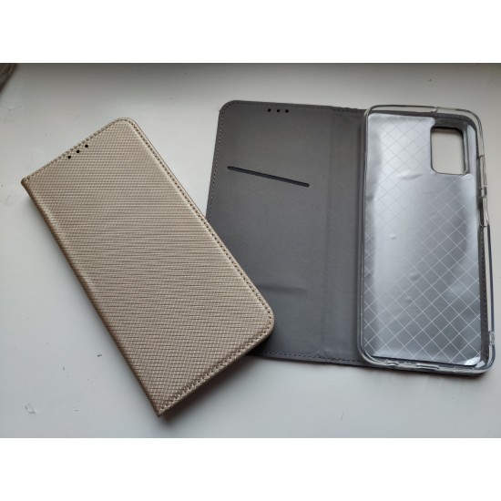 Samsung Galaxy A03s dėklas knygutė, auksinis