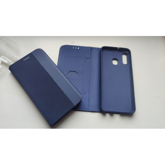 Samsung Galaxy A20e dėklas knygutė Senso, tamsiai mėlynas
