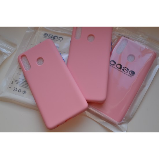 Samsung Galaxy A20s silikoninis dėklas Crazy Colors, rausvas