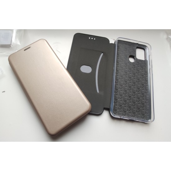 Samsung Galaxy A21s dėklas knygutė Diva, auksinis