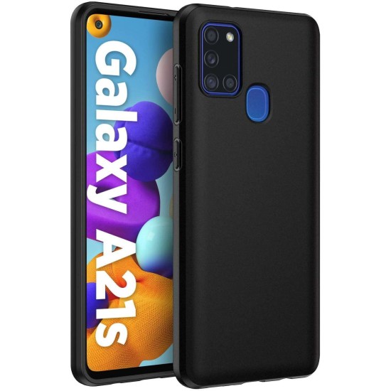 Samsung Galaxy A21s silikoninis dėklas, matinis juodas
