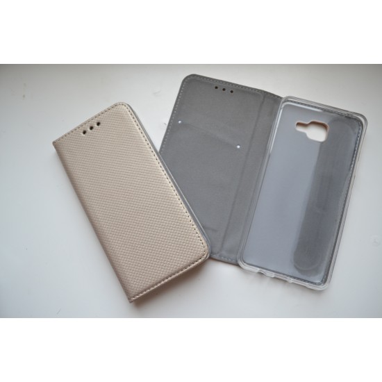 Samsung Galaxy A3 (2016) dėklas knygutė Magnet Book, gold