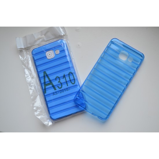Samsung Galaxy A3 (2016m) silikoninis dėklas Strips, blue