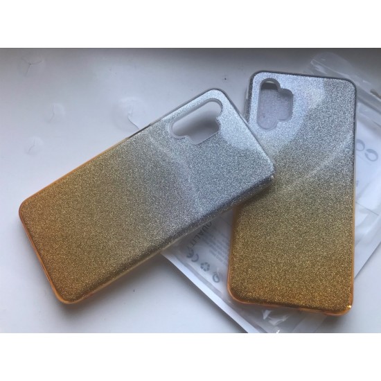 Samsung Galaxy A32 5G dvispalvis dėklas su žėručiu, auksinis