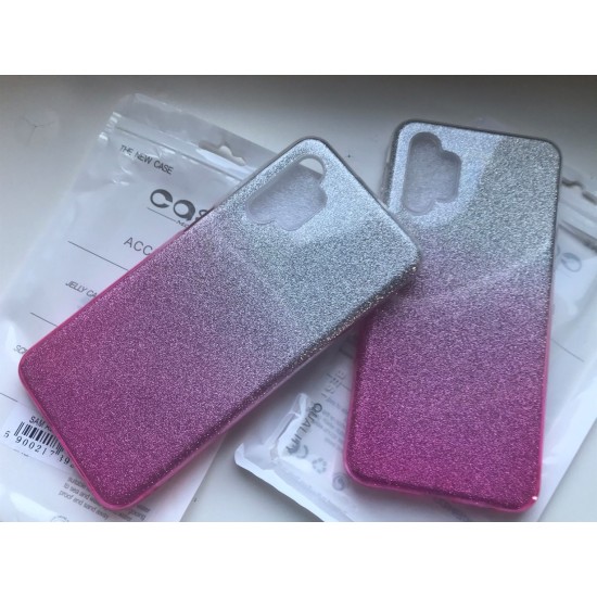 Samsung Galaxy A32 5G dvispalvis dėklas su žėručiu, rožinis