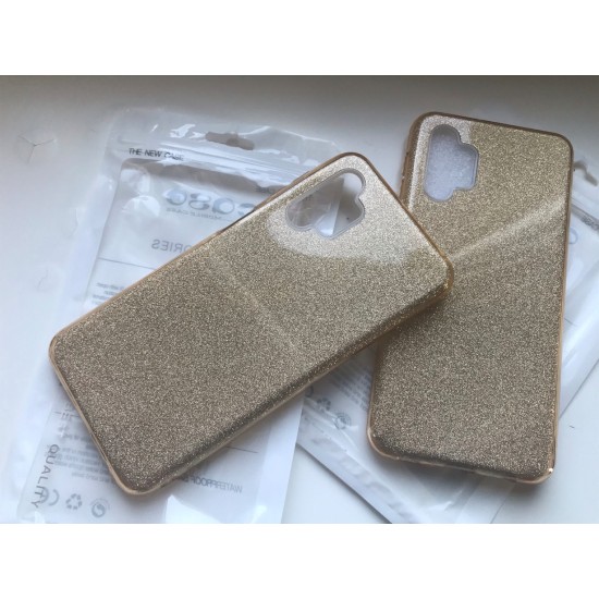 Samsung Galaxy A32 5G dėklas su žėručiu, auksinis