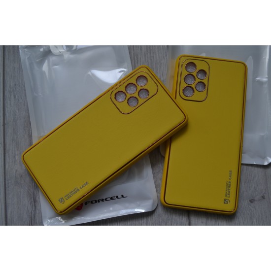 Samsung Galaxy A33 5G dėklas nugarėlė Leather Case, geltonas