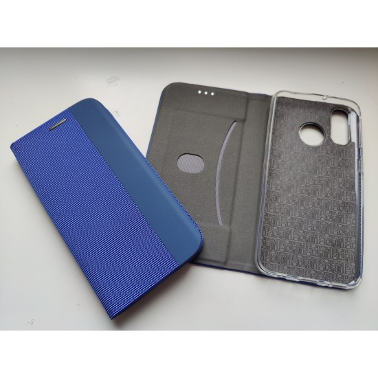 Samsung Galaxy A40 dėklas knygutė Senso, mėlynas