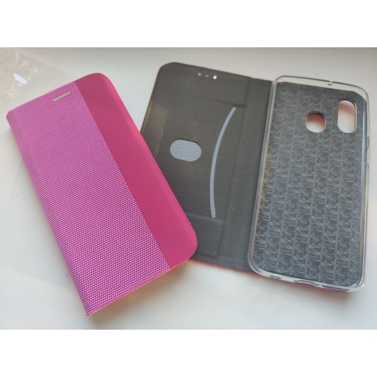 Samsung Galaxy A40 dėklas knygutė Senso, rožinis