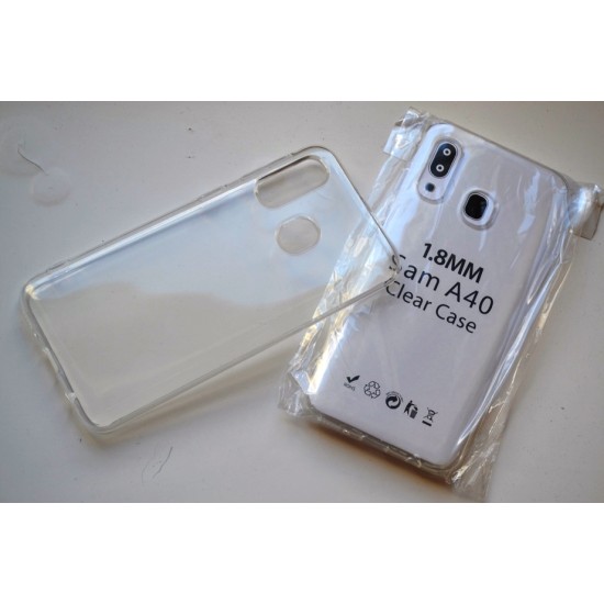 Samsung Galaxy A40 silikoninis dėklas 2mm., bespalvis