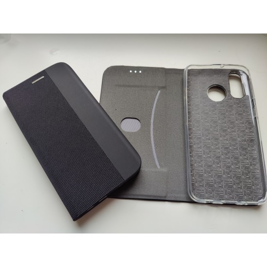 Samsung Galaxy A40 dėklas knygutė Senso, juodas