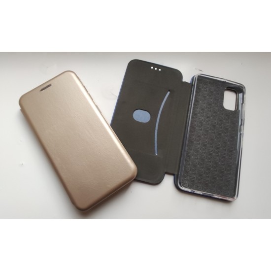 Samsung Galaxy A41 dėklas knygutė Diva, auksinis