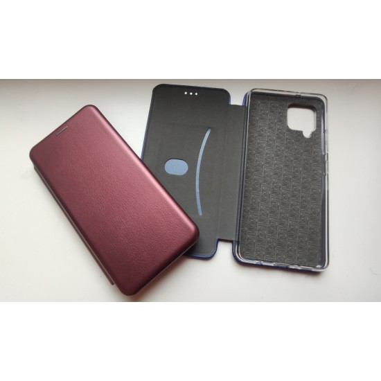 Samsung Galaxy A42 5G dėklas knygutė Diva, bordo