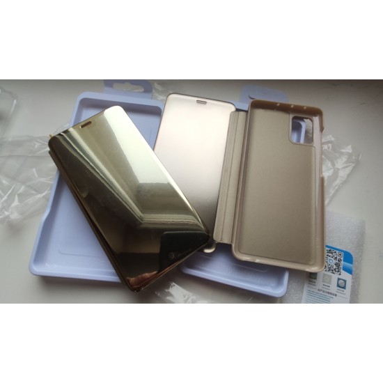 Samsung Galaxy A51 dėklas knygutė Mirror Case, auksinis