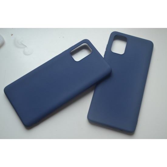 Samsung Galaxy A51 silikoninis dėklas, matinis mėlynas
