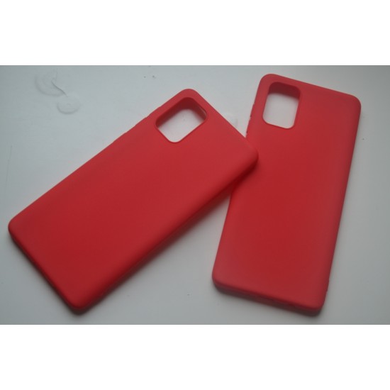 Samsung Galaxy A71 silikoninis dėklas, matinis raudonas
