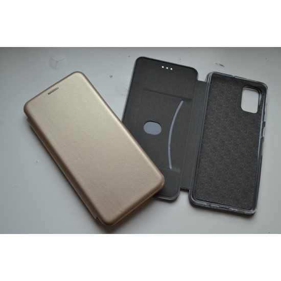 Samsung Galaxy A71 dėklas knygutė Diva, auksinis