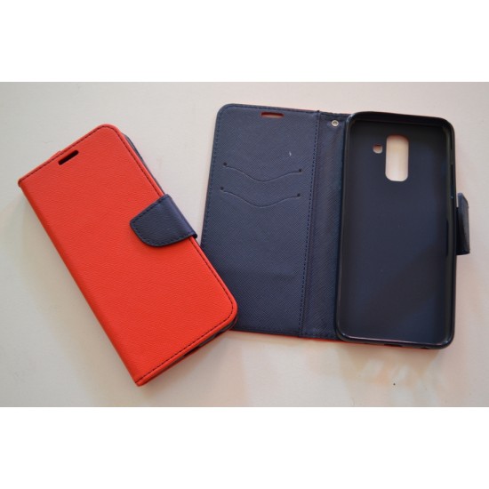 Samsung Galaxy A6+ Plus dėklas knygutė Fancy, raudonas