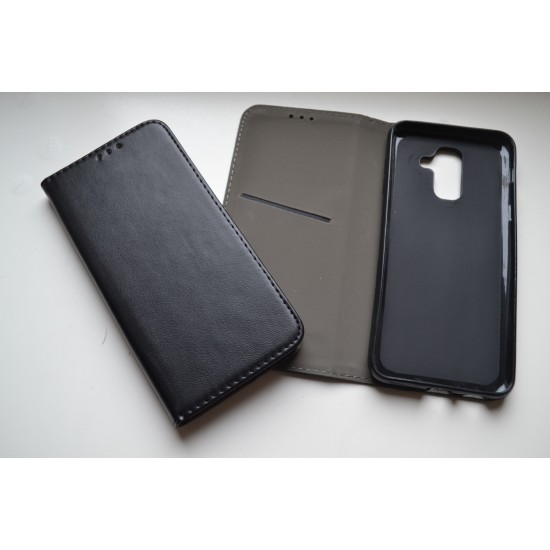 Samsung Galaxy A6+ Plus dėklas knygutė, juodas