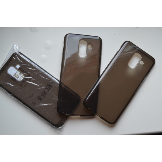 Samsung Galaxy A6+ Plus silikoninis dėklas Ultra Slim, pilkas