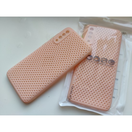 Samsung Galaxy A70 silikoninis dėklas Breath, persikinis