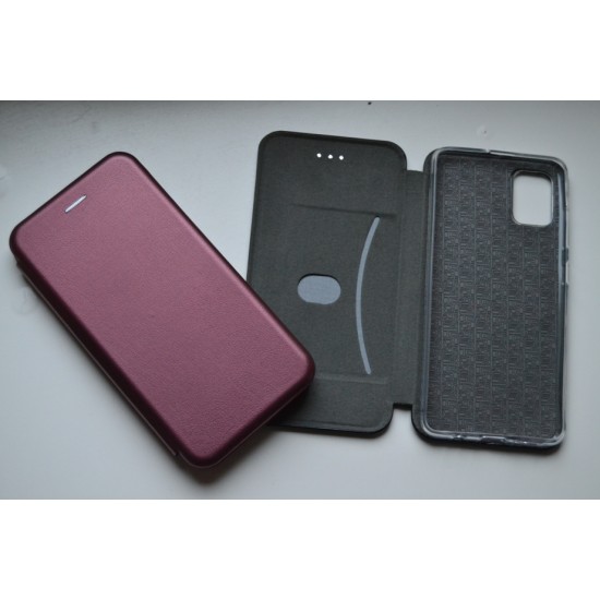 Samsung Galaxy A71 dėklas knygutė Diva, bordo