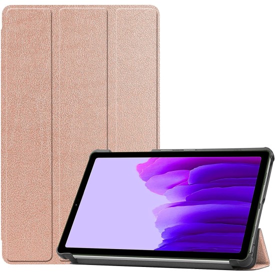 Samsung Galaxy Tab A7 Lite atverčiamas dėklas knygutė, auksinis