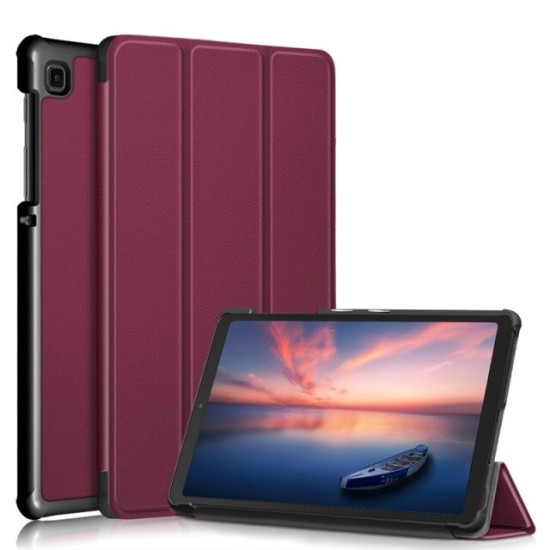 Samsung Galaxy Tab A7 Lite atverčiamas dėklas knygutė, bordo