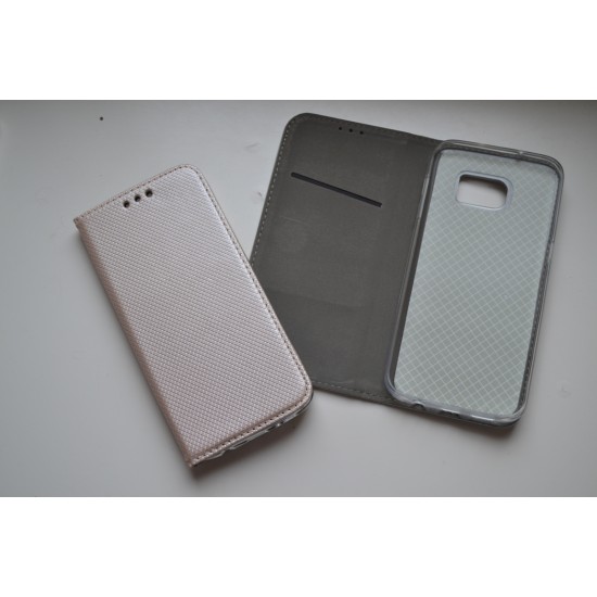 Samsung Galaxy S7 Edge dėklas knygutė Magnet Book, auksinis