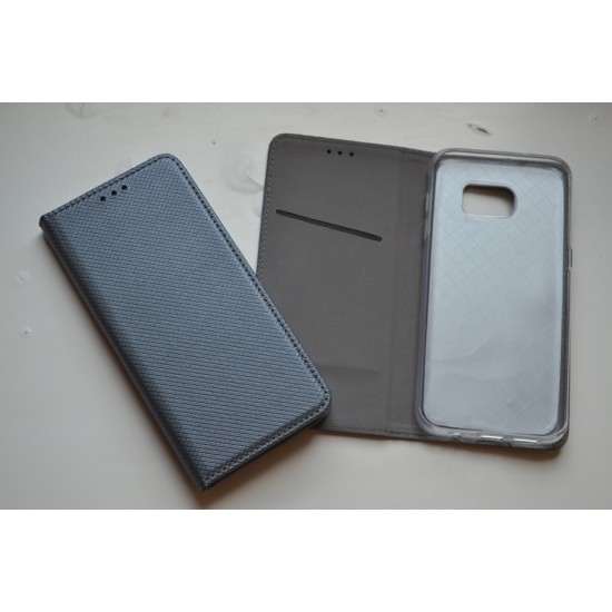 Samsung Galaxy S7 Edge dėklas knygutė Magnet Book, pilkas