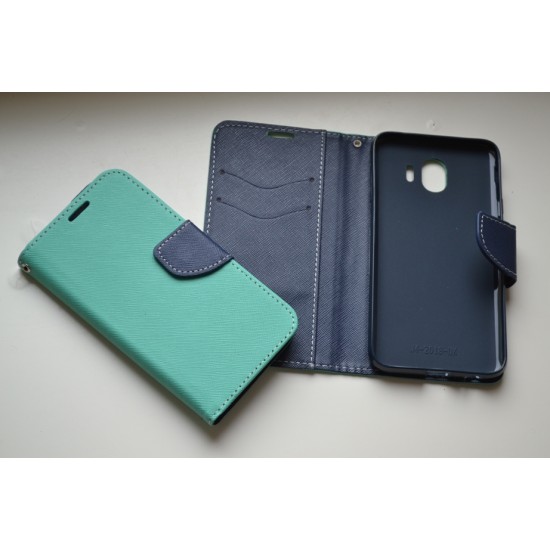 Samsung Galaxy J4 2018 dėklas knygutė Fancy, mėtinis