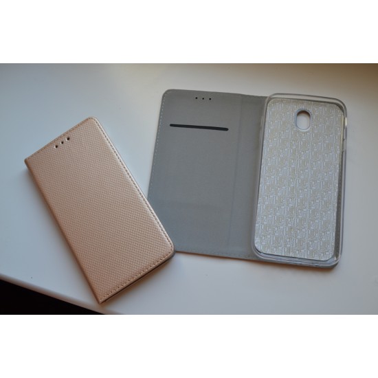 Samsung Galaxy J5 2017 dėklas knygutė Magnet Book, auksinis