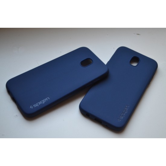Samsung Galaxy J5 2017 silikoninis dėklas Spigen, matinis mėlynas