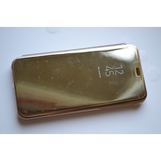 Samsung Galaxy A6 / J6 dėklas knygutė Mirror, auksinis