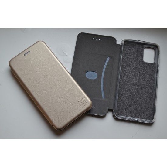 Samsung Galaxy M31s dėklas knygutė Diva, auksinis