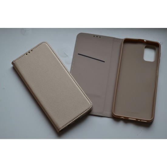 Samsung Galaxy M31s dėklas knygutė Magnet Book, auksinis