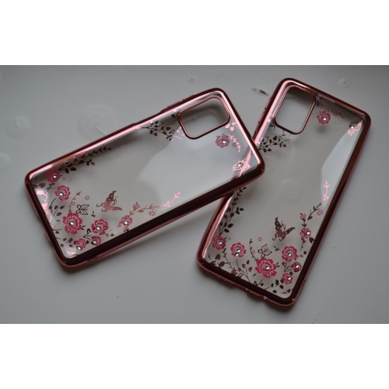 Samsung Galaxy M31s dėklas nugarėlė Flowers, rausvas