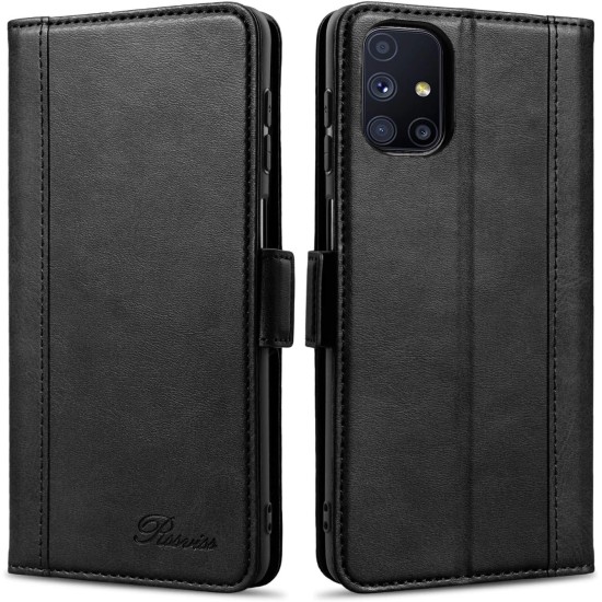 Samsung Galaxy M51 dėklas knygutė RssViss, juodas